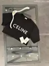 Celine Siyah Crop Tshirt