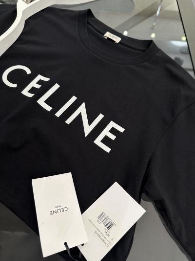 Celine Siyah Crop Tshirt