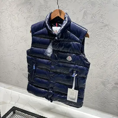 Moncler Lacivert Parlak Yelek