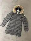 Moncler Siyah Şişme Kürklü Uzun Mont