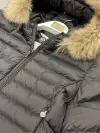 Moncler Siyah Şişme Kürklü Uzun Mont