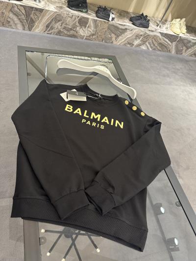 Balmain Gold Düğmeli Siyah Sweatshirt