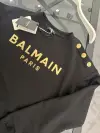 Balmain Gold Düğmeli Siyah Sweatshirt