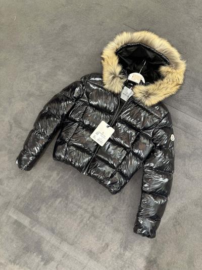 Moncler Kürklü Siyah Şişme Mont