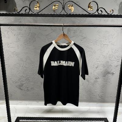 Balmain Siyah Desenli Basic Tshirt