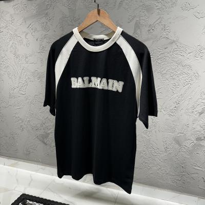 Balmain Siyah Desenli Basic Tshirt