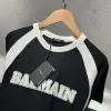 Balmain Siyah Desenli Basic Tshirt