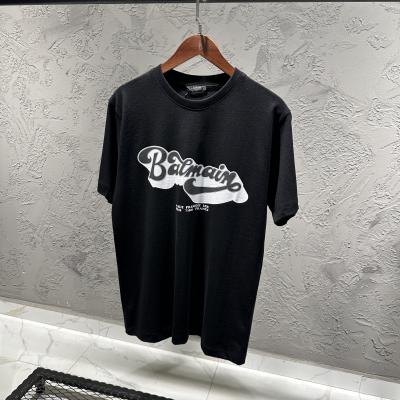 Balmain Baskılı Siyah Tshirt