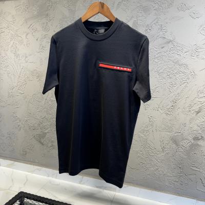 Prada Kırmızı Çizgili Siyah Tshirt