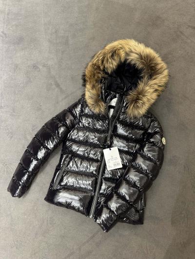 Moncler Kürk Detaylı Siyah Şişme Mont