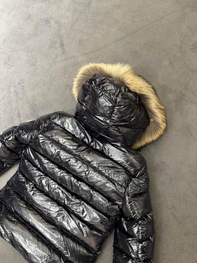 Moncler Kürk Detaylı Siyah Şişme Mont