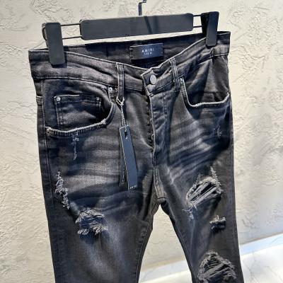 Amiri Siyah Yırtık Jeans