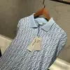 Dior Mavi Desenli Polo Yaka Tshirt