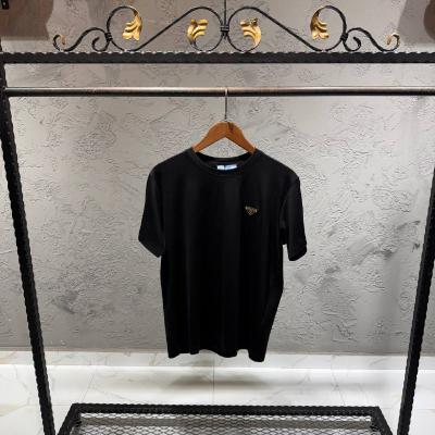 Prada Logo Siyah Detaylı Basic Tshirt