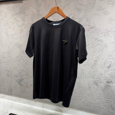 Prada Logo Siyah Detaylı Basic Tshirt