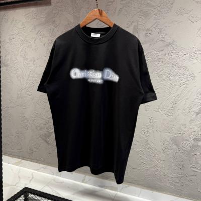 Dior Baskı Detaylı Siyah Tshirt