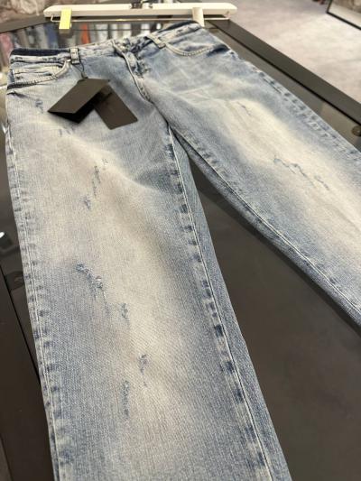 Prada Logo Detaylı Mavi Jean