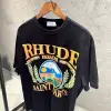 Rhude Siyah Baskılı Tshirt