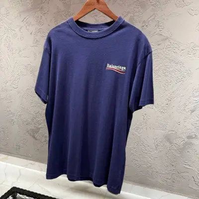 Balenciaga Baskılı Mavi Tshirt