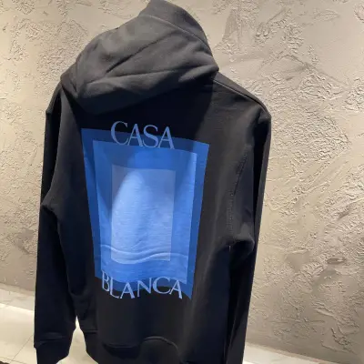 CasaBlanca Baskı Detaylı Siyah Hoodie