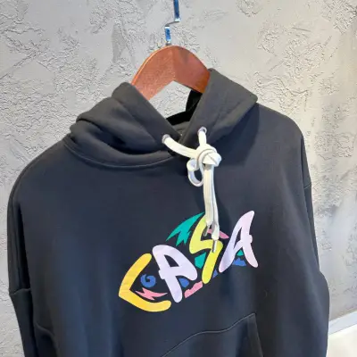 CasaBlanca Baskılı Siyah Hoodie