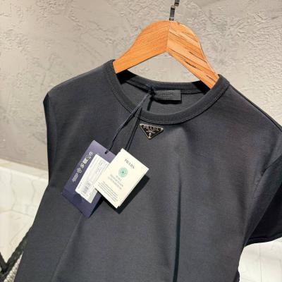 Prada Logo Detaylı Siyah Tshirt