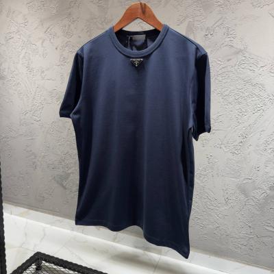 Prada Logo Detaylı Lacivert Tshirt