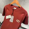 Dior Logo Detaylı Kiremit Renk Tshirt