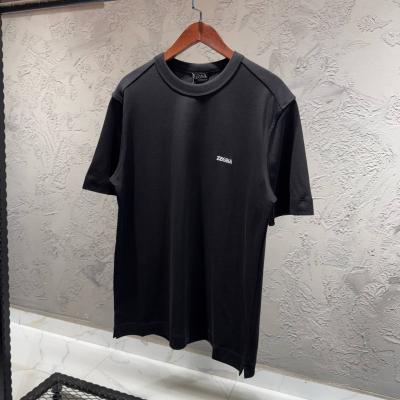 Zegna Logo Detaylı Siyah Tshirt