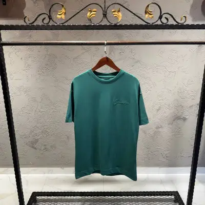 Givench Nakış Detaylı Yeşil Basic Tshirt