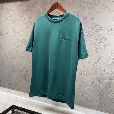 Givench Nakış Detaylı Yeşil Basic Tshirt