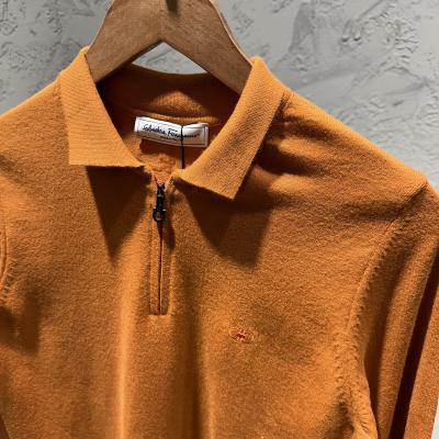 Salvatore Ferragamo Polo Yaka Oranj Triko