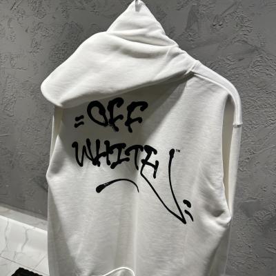 Off White Beyaz Baskılı Hoodie