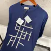 Hermes Mavi Nakış Detaylı Tshirt