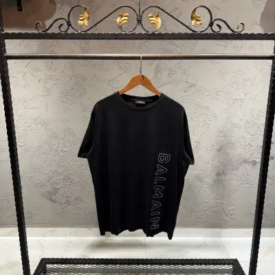 Balmain Baskılı Siyah Tshirt