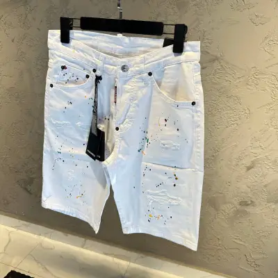 DSQUARED2 Beyaz Boya Detaylı Kot Short