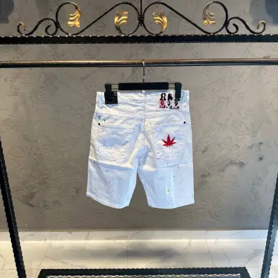 DSQUARED2 Beyaz Boya Detaylı Kot Short